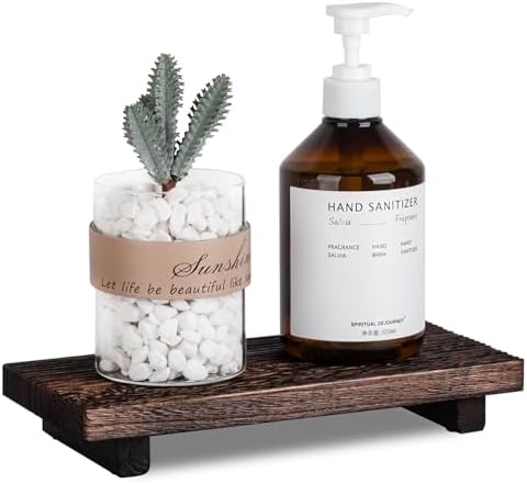 Bathroom Tray Farmhouse Decor Kitchen Soap Holder, 10" * 4.5" Dark Brown by zoocatia