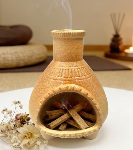 Yellow Mini Ceramic Palo Santo Holder for Incense Sticks and White Sage by Unknown