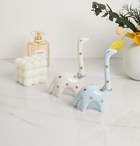 PUDDING CABIN White Dinosaur Ring Holder, Engagement Wedding Ring Stand, Dinosaur Gifts, Cute Preppy Room Decor, Birthday Gifts for Women Her Girls Friends, Bridal Shower Bridesmaid Gifts - Image 4