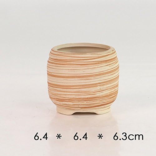 2.5-3" Succulent Pots, Ceramic Wood Pattern Cactus Planters Set, 6 Pack - Image 4