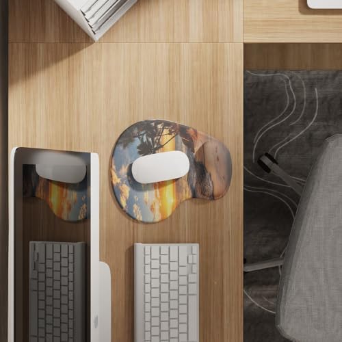Office Mousepad with Gel Wrist Support - Ergonomic Gaming Desktop Mouse Pad Wrist Rest - Design Gamepad Mat Rubber Base for Laptop Computer -Silicone Non-Slip Special-Textured Surface (15SunsetP) - Image 2