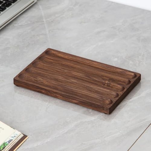 Pen holder Organizer of Office desks,Walnut Desk Pen Stand,Wave Pen TrayOffice Accessory,Teacher Gifts,Suitable for School,Home,Office Desktop Art Accessories (Walnut-5 Grid) by LITAITAI