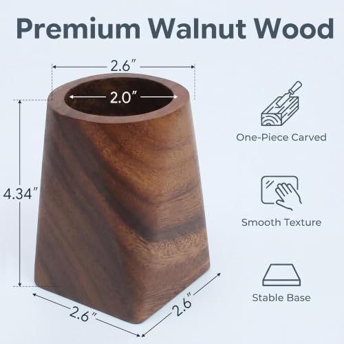 Walnut Wood Pen Holder, Office Desk Pencil Holder - Image 3