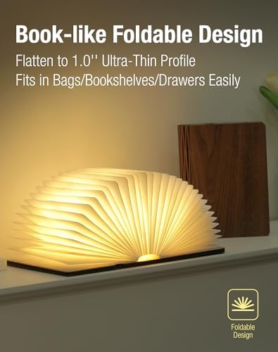 5.7 in Wooden Book Lamp, Book Lovers Gifts,Teacher Appreciation Gifts - Image 3
