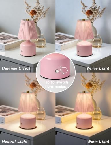 Table Lamp for Bedroom, Small Bedside Lamp Warm Light Touch Nightstand Lamp - Image 4
