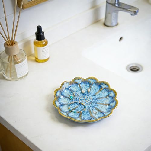 SEEDUSTRY Ceramic Jewelry Tray, Petal Ring Dish, Small Ceramic Jewelry Trinket Holder, Desktop Decoration, Dainty‌ Plate for Rings, Earrings, Necklace, Gifts for Mother Girlfriend Daughter Sister - Image 3