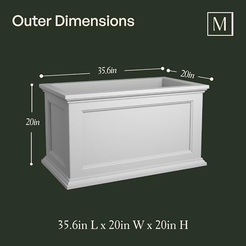 Mayne Fairfield 36in Self-Watering Rectangular Planter, Graphite Grey - Image 2