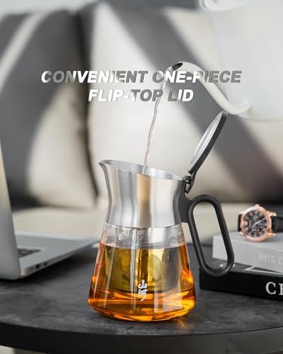 ZENS 17 oz Small Glass Teapot with Infuser For Loose Leaf Tea Steeper - Image 3