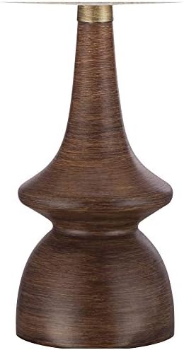 Rexford 24" High Table Lamp Walnut Finish Mid-Century Modern Faux Wood - Image 3
