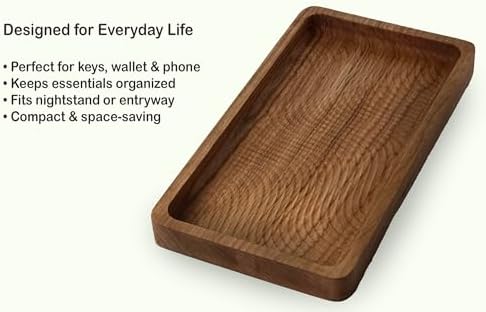 SRCraft Cherry Valet Tray for Men and Women, Wooden Catchall Organizer - Image 5