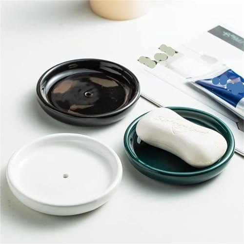 Holder Round Self Draining Small Ceramic Tray Cute Jewelry Soap Dish - Image 3