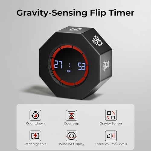 Rechargeable Pomodoro Timer, Small Gravity Timer (Space Gray) - Image 5