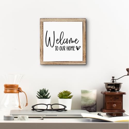 Welcome Sign, Wooden Box Signs for Home Decor, Freestanding Welcome Decor Sign, Farmhouse Decor for Entryway, Front Door Decor, Porch Decor, Housewarming Tabletop Decor, Welcome To Our Home (B2) - Image 6