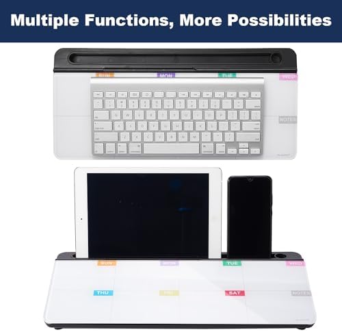 TSJ OFFICE Whiteboard Weekly Dry-Erase-Board - Desktop White Board Calendar Desk Organizers with Accessories Computer Keyboard Stand with Drawer, for Office, Home, School Supplies - Black Calendar - Image 5