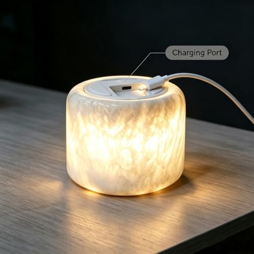 Natural Marble LED Desk Lamp Touch Control Rechargeable Dimmable - Image 5