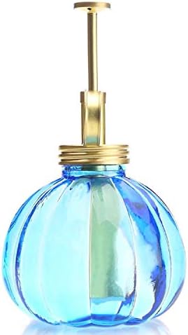 Vintage Style Glass Pumpkin Bottle Sprayer Watering Can Plant Mister with Brass Sprayer Head (Blue) - Image 2