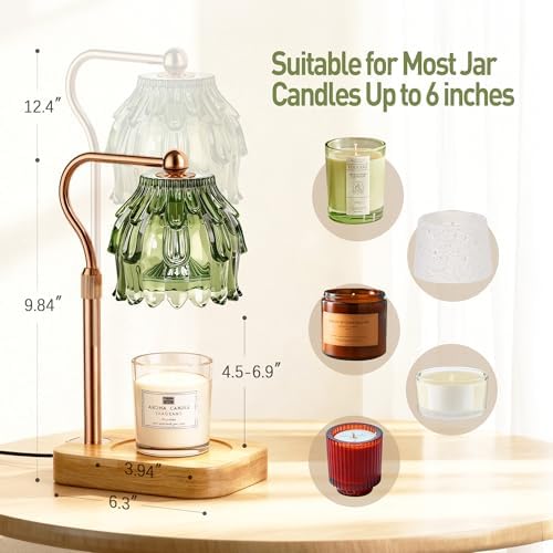 Candle Warmer Lamp with Timer Dimmer - Birthday Gift for Women Mom, Electric Wax Melter Warmer Adjustable Height for Jar Candles Housing Warming Home Decor - Image 2