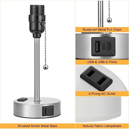 Small Bedside Table Lamp for Bedroom - Desk Lamp with USB Ports for Dorm - Image 5