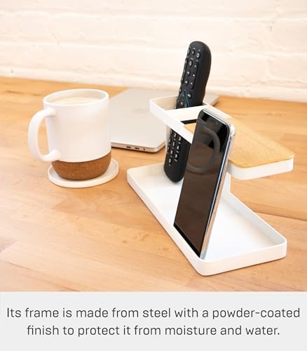 YAMAZAKI Home Tower Desk Bar - Wood & Steel Organizer - Steel - Image 4