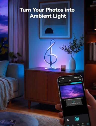 Lepro TB2 AI Smart Table Lamp, RGB+IC Modern Treble Clef Spiral Desk Light - Image 3