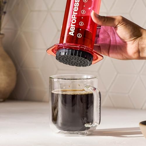 AeroPress Clear Red Coffee Press, French Press, Pour-Over & Espresso Style - Image 5