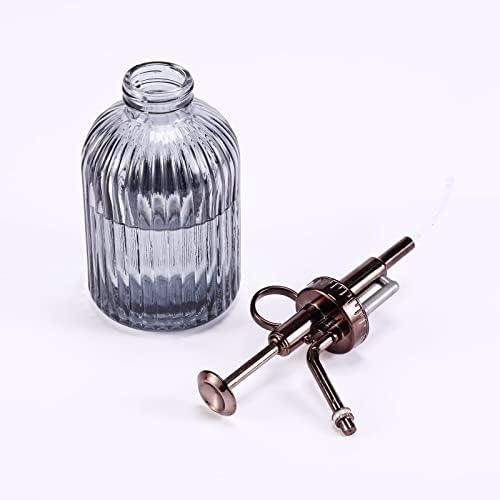 Glass Plant Mister - 7.5" Green Glass Water Spray Bottle with Gold Top Pump, Indoor/Outdoor Small Plant Sprayer (Gray+Bronze) - Image 3