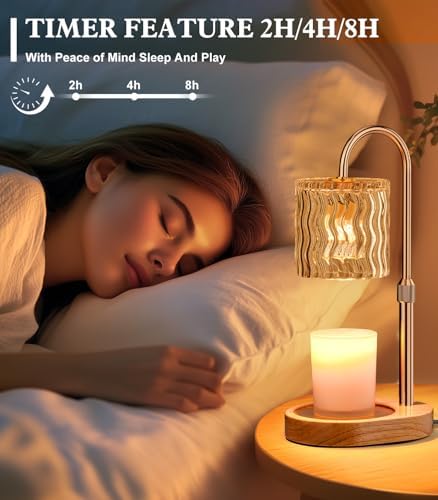 Candle Warmer Lamp Electric: Dimmable Timer Candles Warming Lamps - Height Adjustable Burner Jar - No Flame Scented Melts Wax - All Candle Jars Table Light Home Decor - Image 6