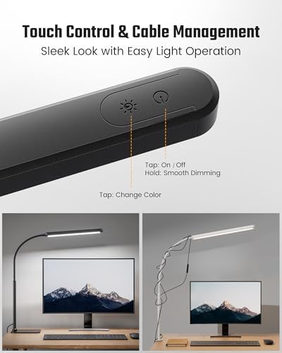 SUPERDANNY Eye-Caring LED Desk Lamp Work Lamp Office Lamp with Base - Image 3