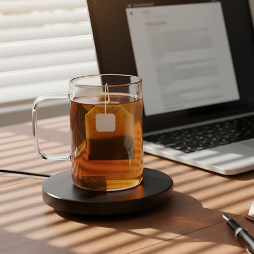 Aquach 18oz Glass Coffee Mugs Set of 4, Large Clear Borosilicate Cups - Image 3