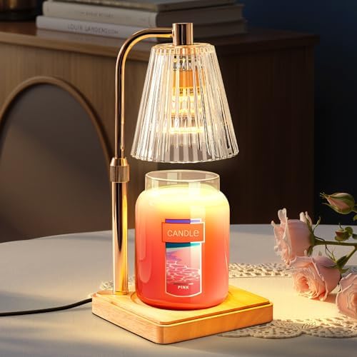 Marycele Candle Warmer Lamp with Timer for Yankee Candles, Adjustable Height Wax Melt Warmer, Birthday Gifts for Mom Women Sister, Vintage Glass Lamp, Christmas Decorations for Home Decor by Marycele