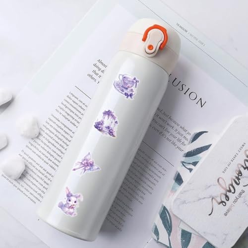 50Pcs Vintage Stickers,Waterproof Transparent PET Aesthetic Decorative Scrapbooking Supplies for Adult Card Making Letters Planner Journaling Junk Journal DIY Water Bottles Art Craft.Purple Flower - Image 6