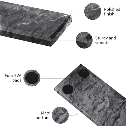 Natural Marble Incense Holder Tray (Grey Black) - Image 3