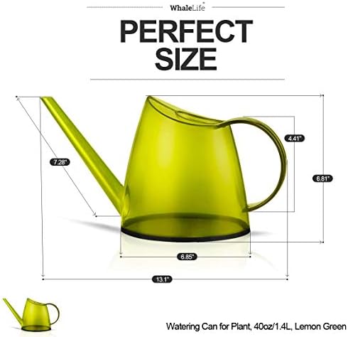 Small Indoor Plant Watering Can Long Spout 1.4L Green Lemon - Image 3