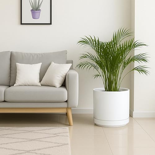 D'vine Dev 14 Inch Ceramic Planter Pot, White, 94-O-G-1 - Image 6