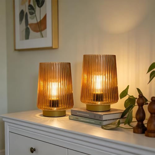 LUSHARBOR Battery Operated Decorative Lamp with Timer, Small Cozy Table Lamp for Bedside & Home Decor, Aesthetic Cordless Battery Powered Accent Lamp for Living Room Shelf, Amber - Image 6