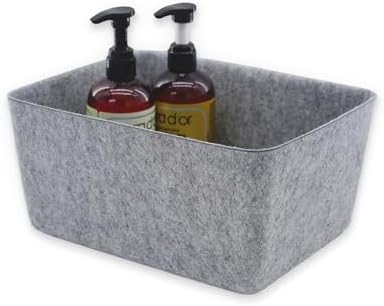 Welaxy Felt Storage Bin Wide Deep Drawer Organizer Caddy Minimal Box Gray by Welaxy