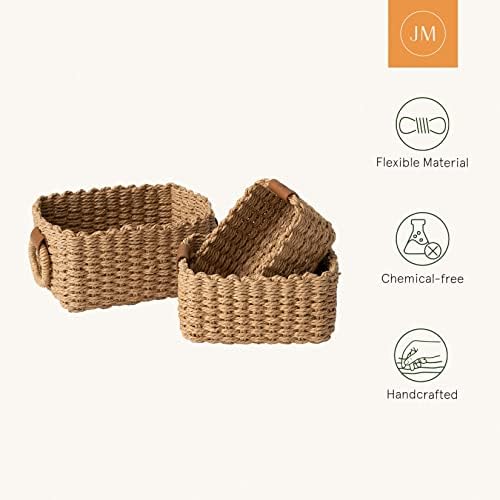 LA JOLIE MUSE Small Wicker Baskets for Organizing, Desert 3 Pack - Image 5