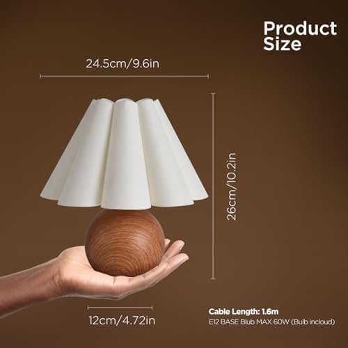 KUNJOULAM Cute Small Table Lamp, Modern Bedside Nightstand Lamp with Beige Lampshade, Metal Base for Bedroom Home Office Decor (Without Buld - Image 2