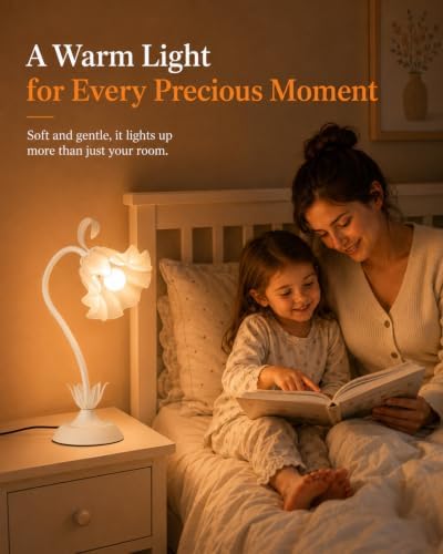 WERFOP Flower Table Lamp Cute Desk Lamp for Bedroom Home Decor - Image 5