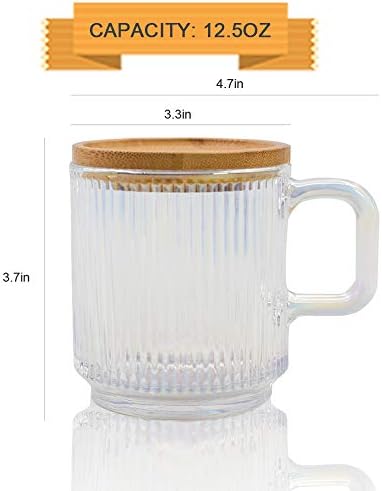 Lysenn Clear Glass Mug with Lid, Premium Glass Coffee Mug, 12 oz Tea Cup - Image 6