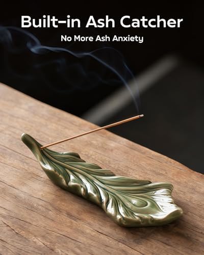 Phoenix Feather Incense Stick Holder with Ash Catcher - Handmade Ceramic Lucky Incense Burner for Meditation, Yoga, and Home Decor - Image 3