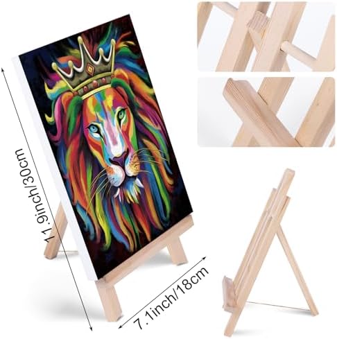 Paint and Sip Kit for Adults, Pre Drawn Canvas to Paint Art Party Supplies Painting Set for Beginner Gift Favor, 1 Easel, 8 Acrylic Colors,3 Brushes,1 Pallet (Lion King, 8x10 in) - Image 4