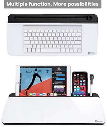 Varhomax Glass Desk Whiteboard with Storage, Desktop Organizer - Image 5