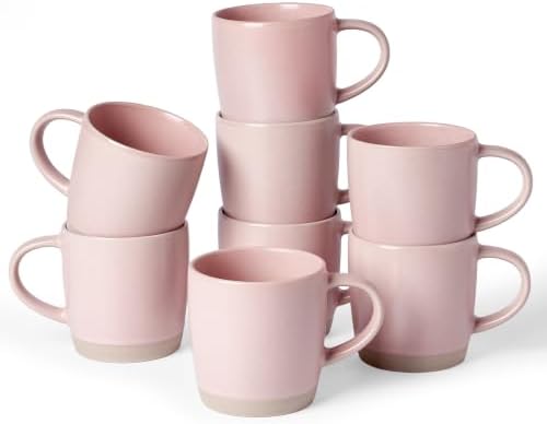 famiware Coffee Mugs Set of 8, Milkyway 13 oz Ceramic Cup Set with Handle by Famiware