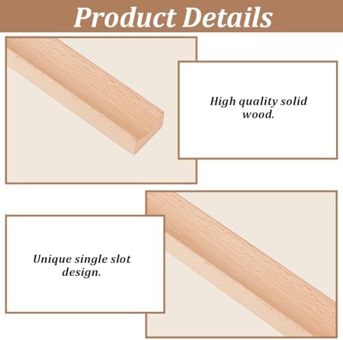 PLIGREAT Wood Pen Tray, Single Beechwood Desk Pencil Organizer Holder Minimalist Single Pen Rest for Office Stationery Desk Decor Retro Home Bedroom Decoration, 7.87x1.18x0.79Inch - Image 3
