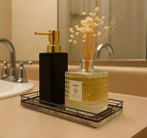 Bathroom Vanity Tray for Countertop, 12" x 6" Wood Toilet Tank Tray - Image 2