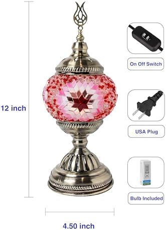 Ottoman Mosaics Turkish Mosaic Lamp Kit | DIY Art & Craft Project for Adults | Make Your Own Handmade Lamp (Pink) - Image 3
