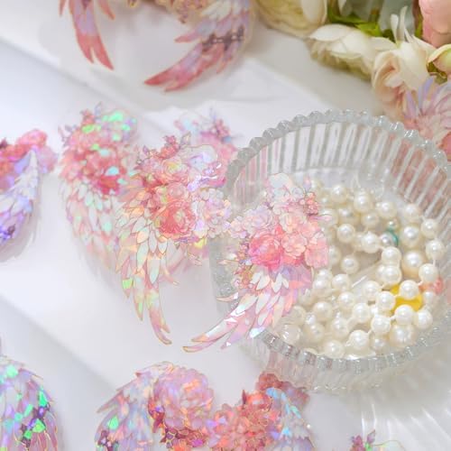 40Pcs Large Gilt Flower Wings Stickers for Scrapbooking,Self-Adhesive Floral WingsStickers Scrapbook Supplies Journaling Stickers for Water Bottle Adult Card Making Letters DIY Cards Decoration - Image 6