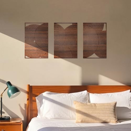 Yerliker 3 Pcs Modern Wall Decor, Retro, 15.75 x 15.75 x 1.97 Inch - Image 5