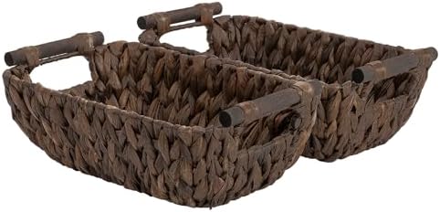 StorageWorks Small Wicker Baskets, Decor Storage Baskets, Water Hyacinth by StorageWorks